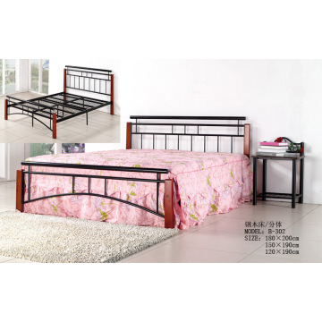 Cheap Modern Simple Bedroom/Home Furniture Painting Steel Bed (B-302#)